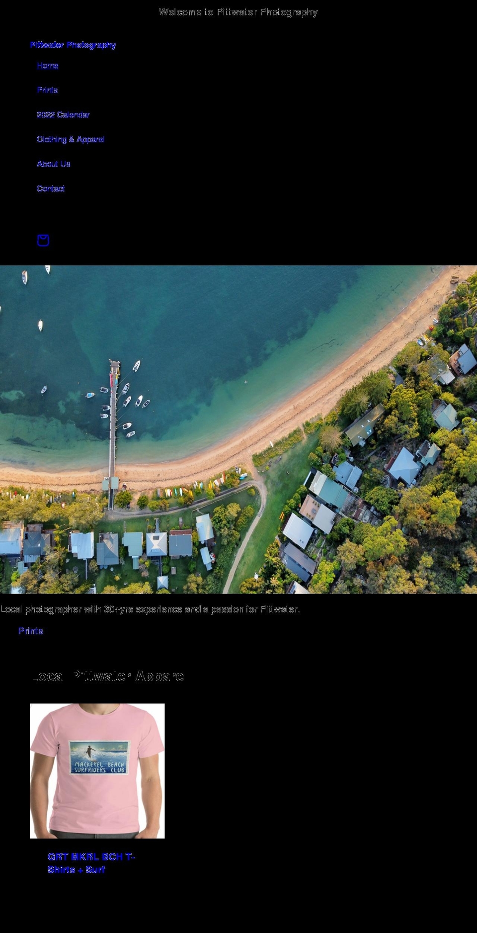 pittwaterphotography.com shopify website screenshot