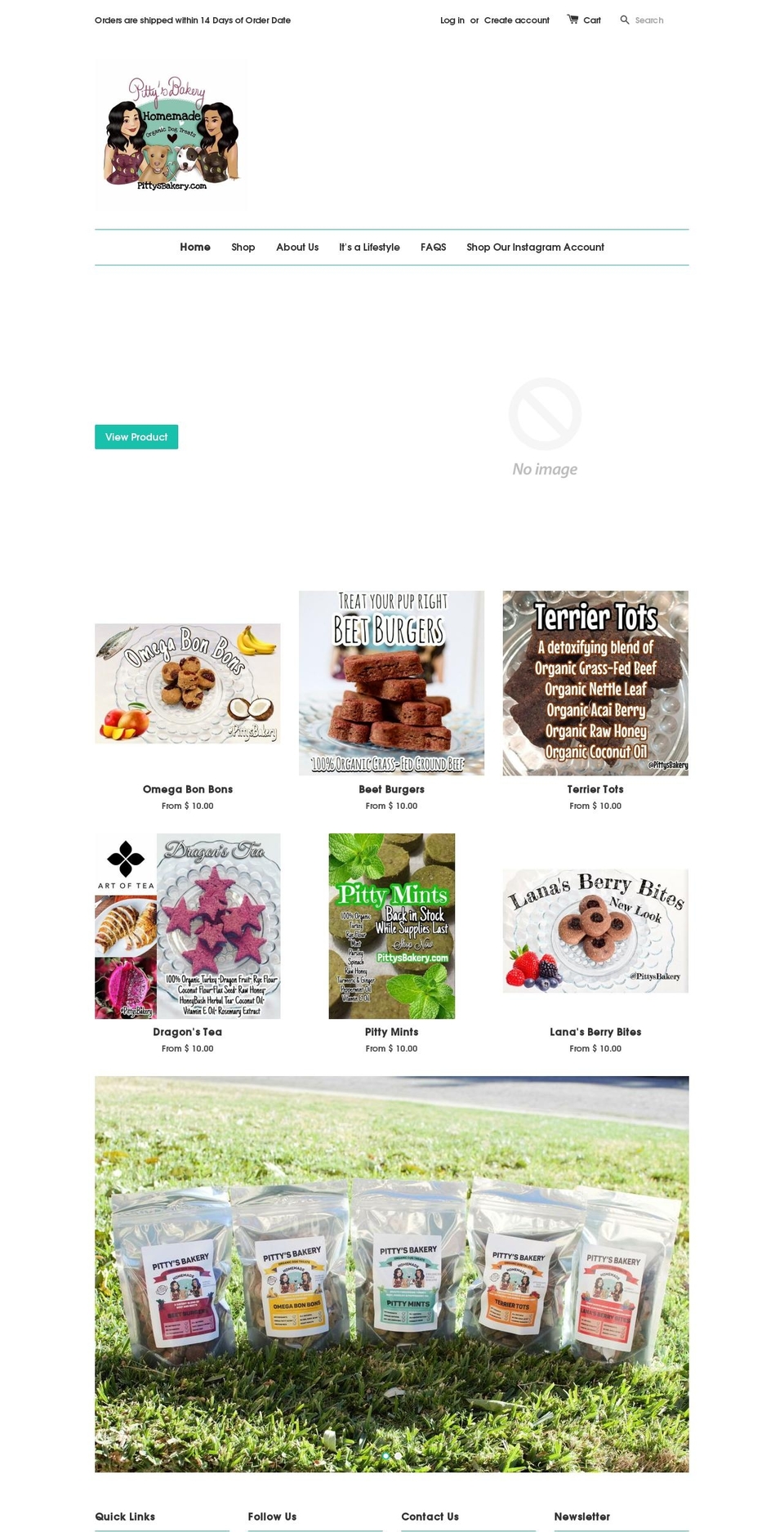 pittysbakery.com — Shopify storefront screenshot