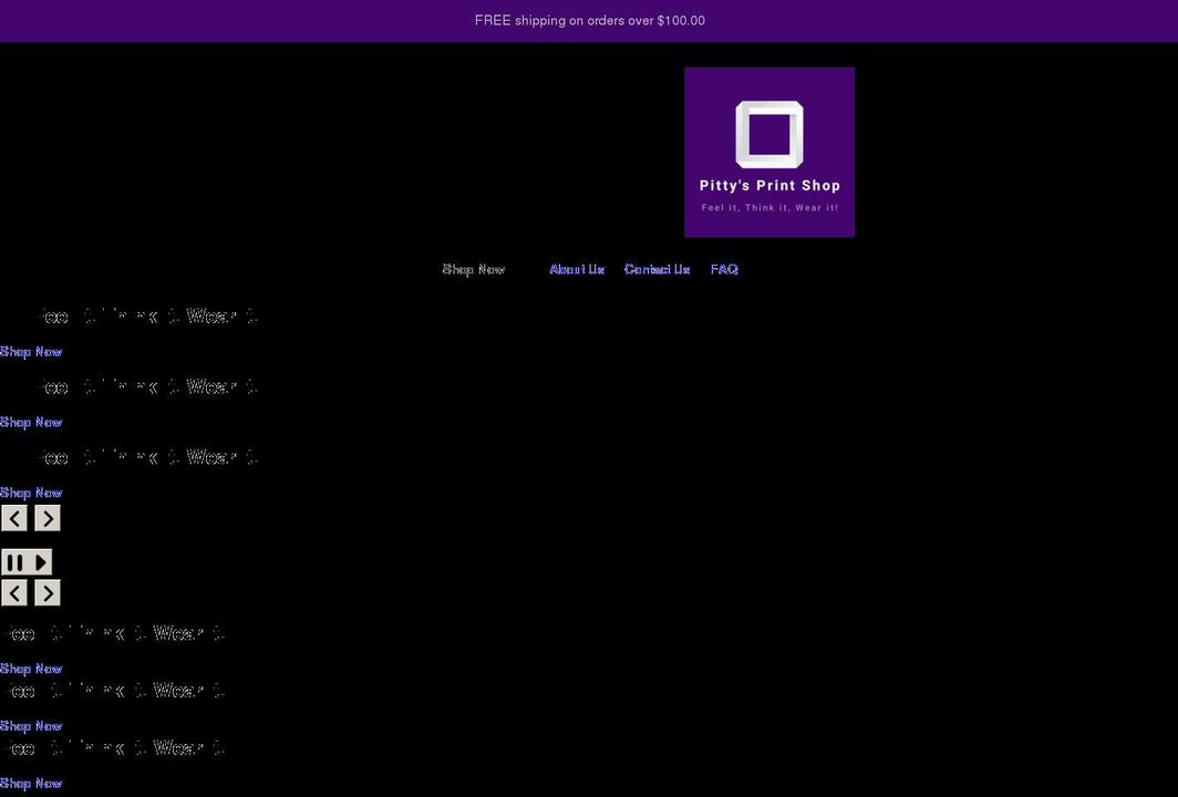 pittysprintshop.com shopify website screenshot