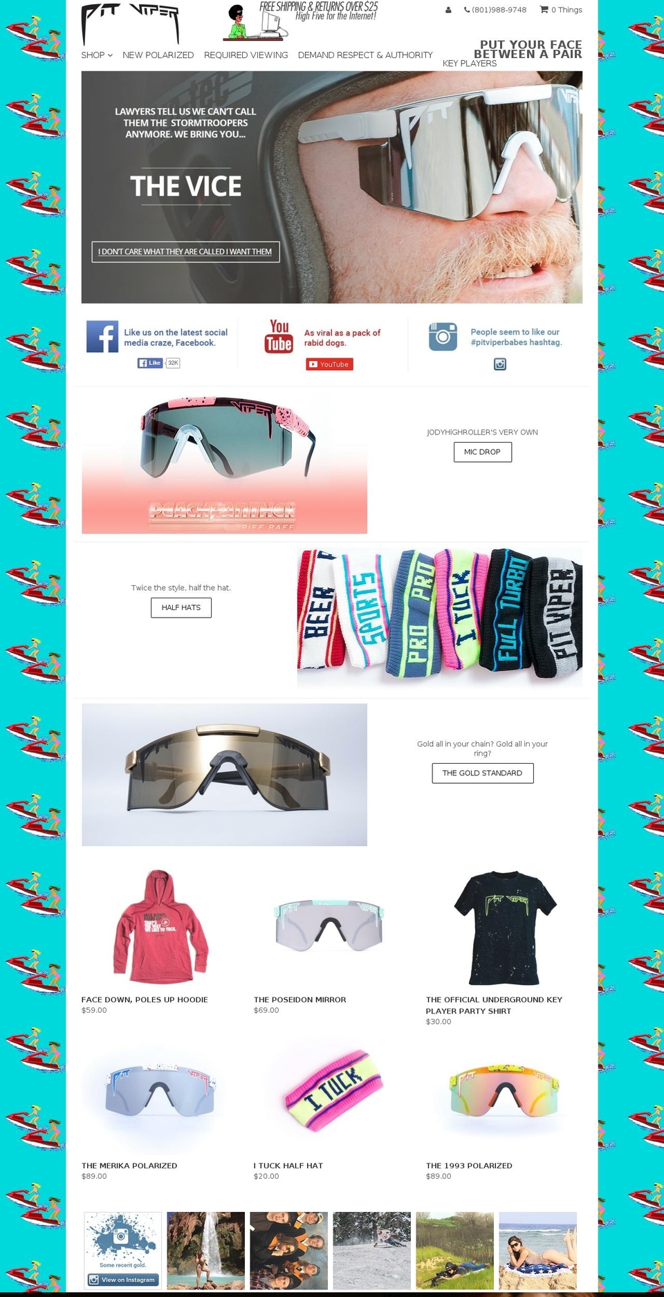 pitvipersunglasses.com shopify website screenshot