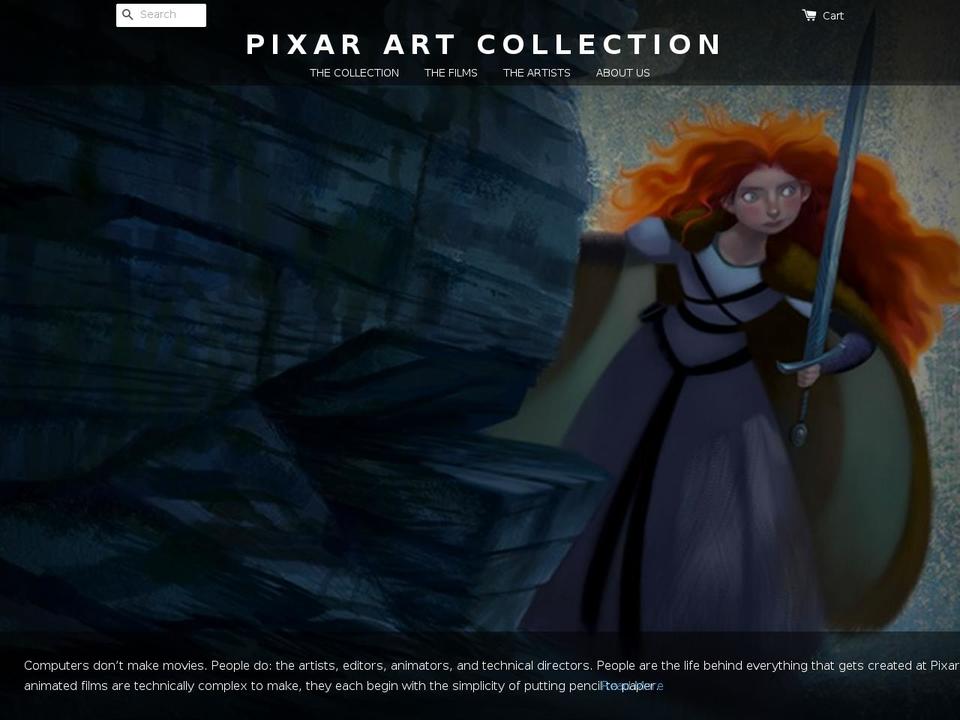 pixarartcollection.com shopify website screenshot