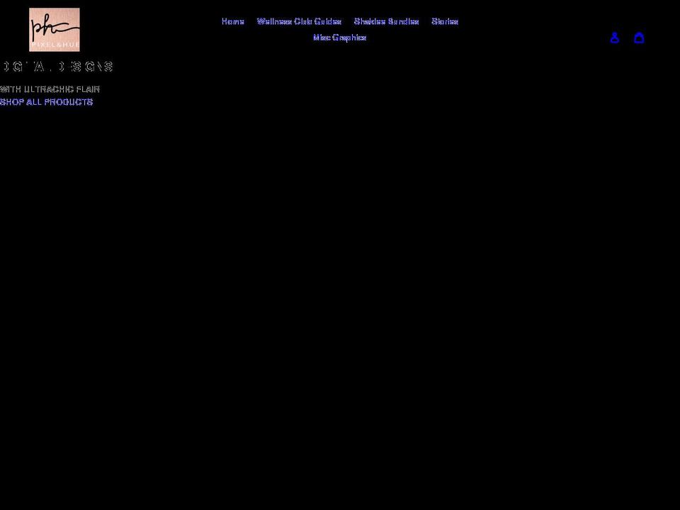 pixelandhue.myshopify.com shopify website screenshot