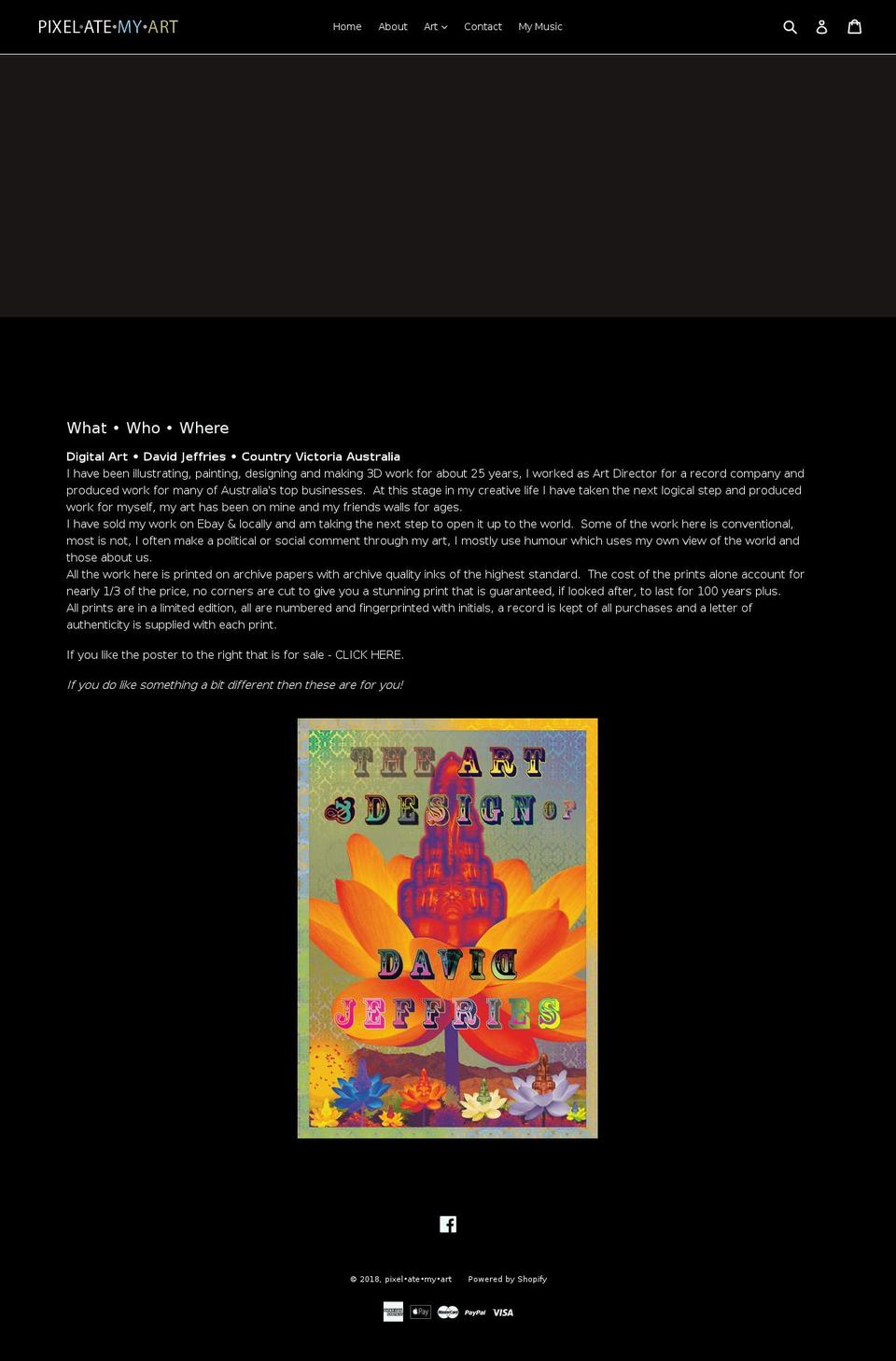 pixelatemyart.com — Shopify storefront screenshot