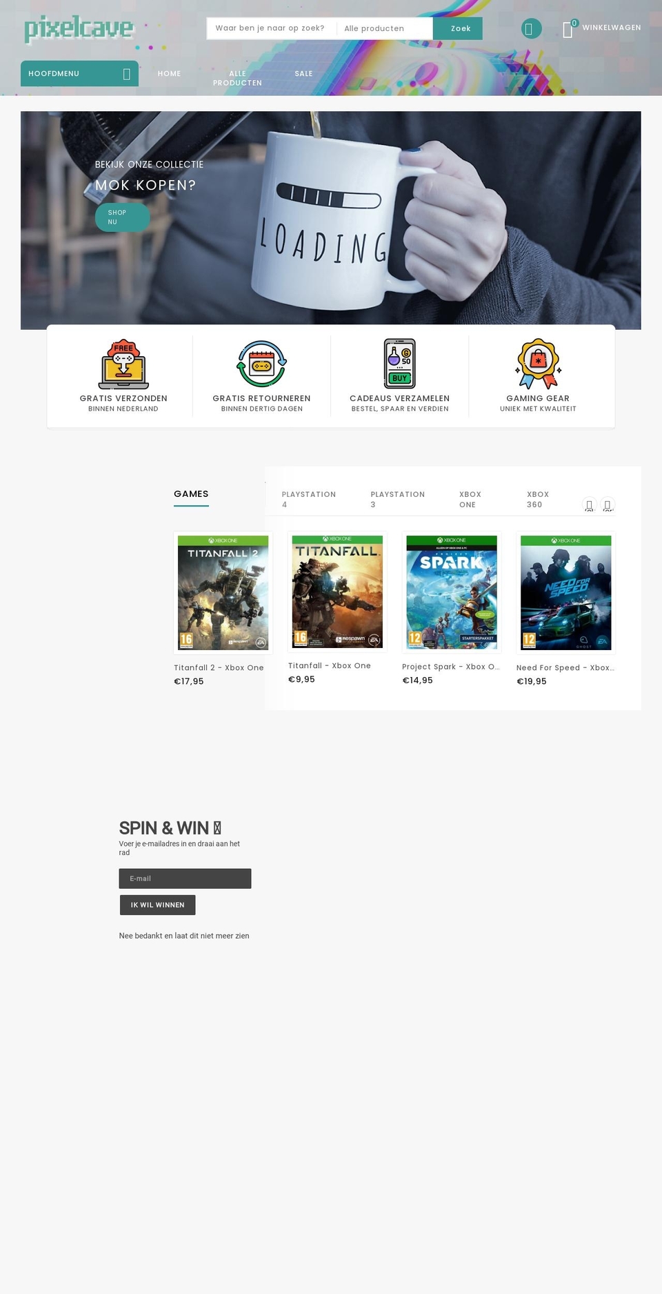 pixelcave.store shopify website screenshot