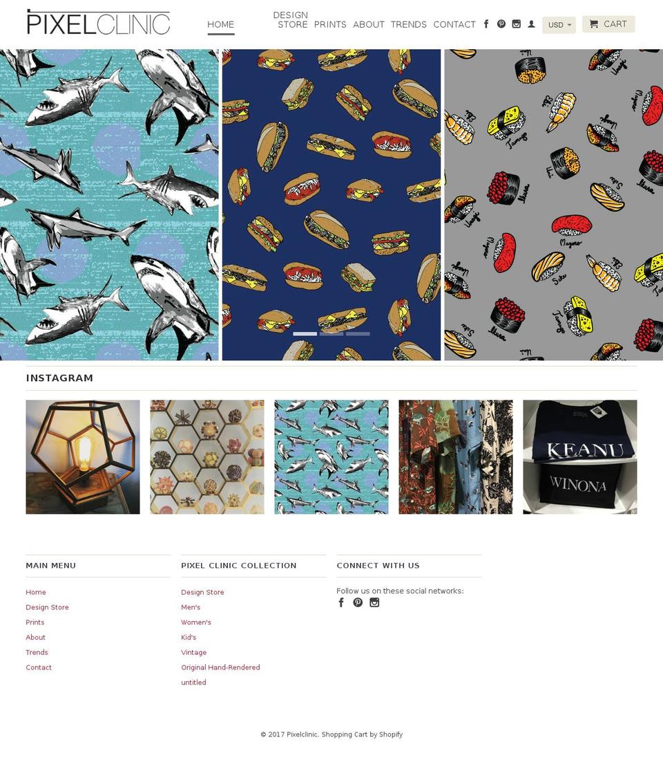 pixelclinic.com shopify website screenshot