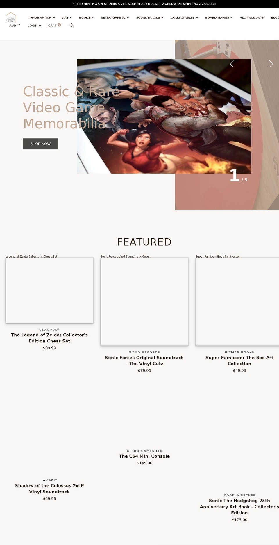 pixelcrib.com — Shopify storefront screenshot