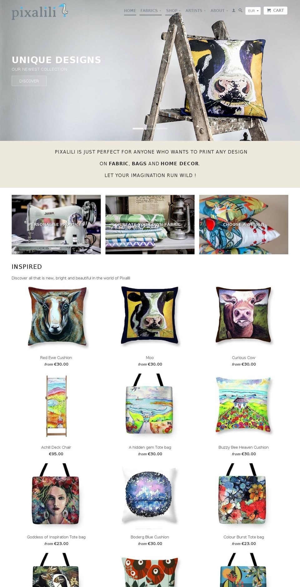 pixelili.com shopify website screenshot
