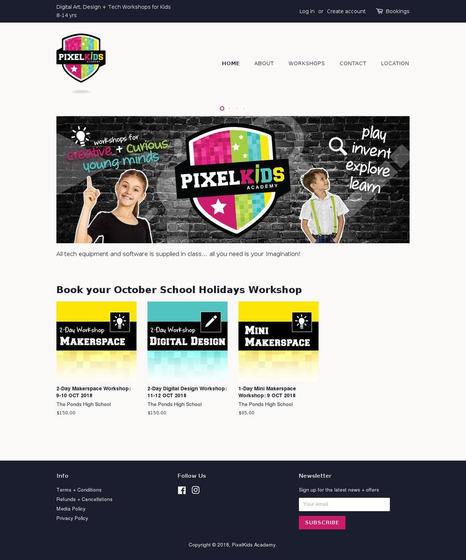 pixelkids.com.au shopify website screenshot