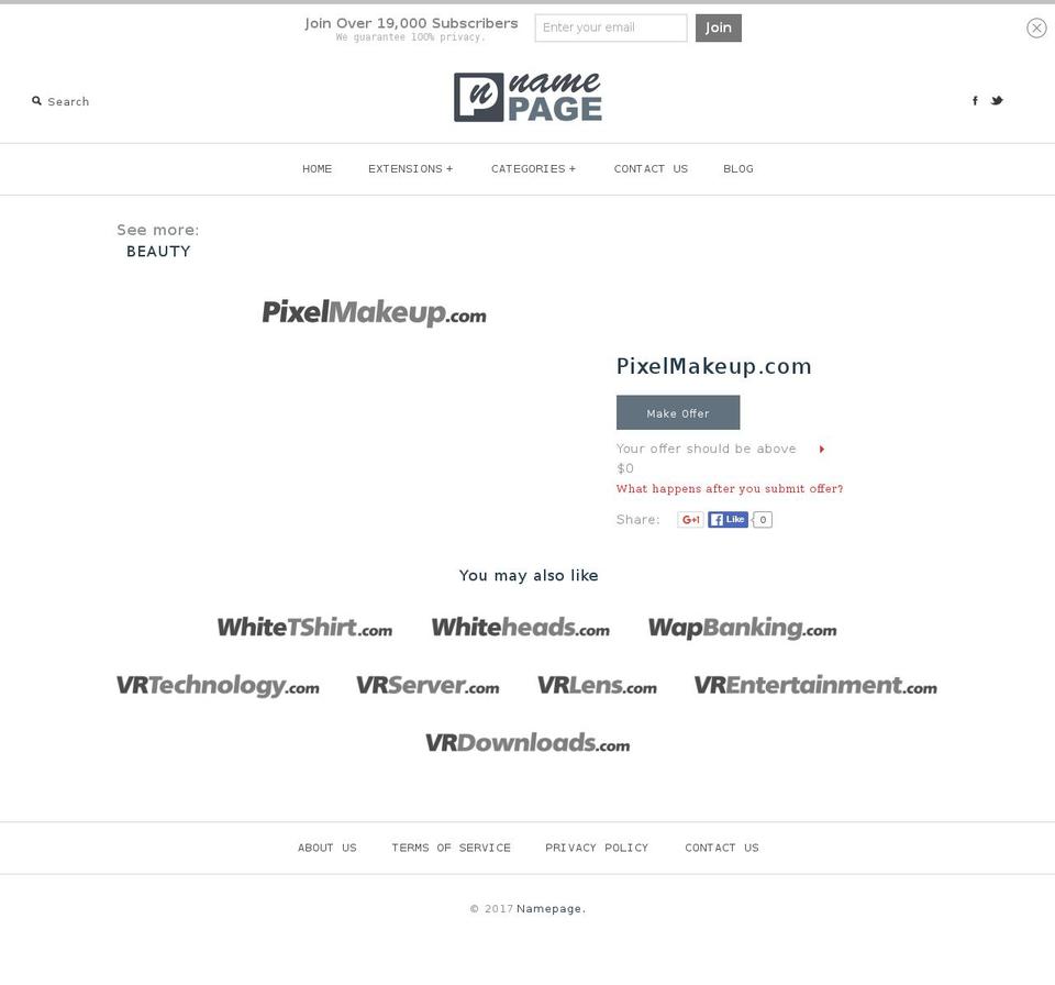 pixelmakeup.com shopify website screenshot