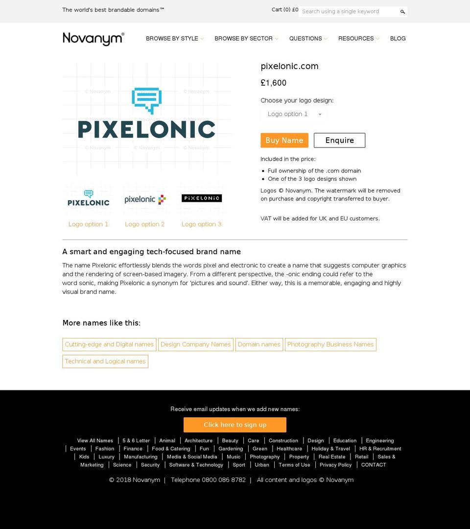 pixelonic.com — Shopify storefront screenshot