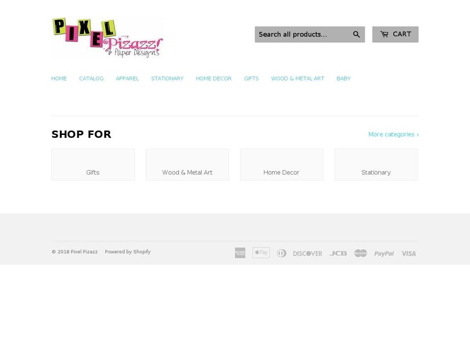 pixelpizazzboutique.com — Shopify storefront screenshot
