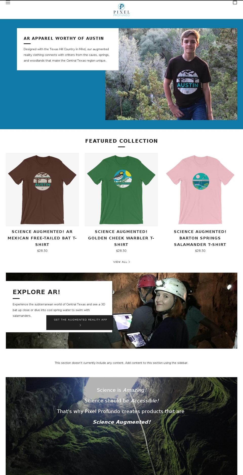 pixelprofundo.com — Shopify storefront screenshot