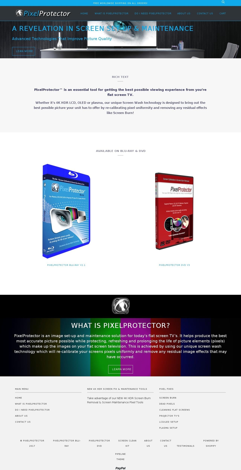 pixelprotector.com shopify website screenshot