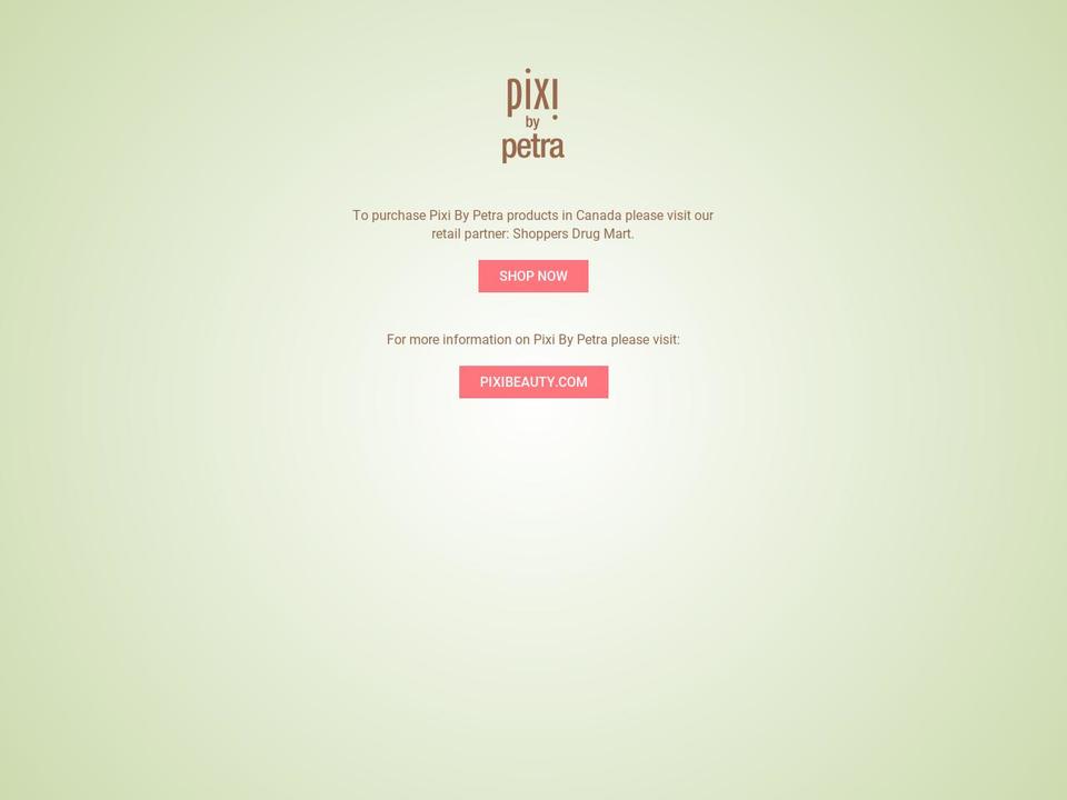 pixibeauty.ca shopify website screenshot