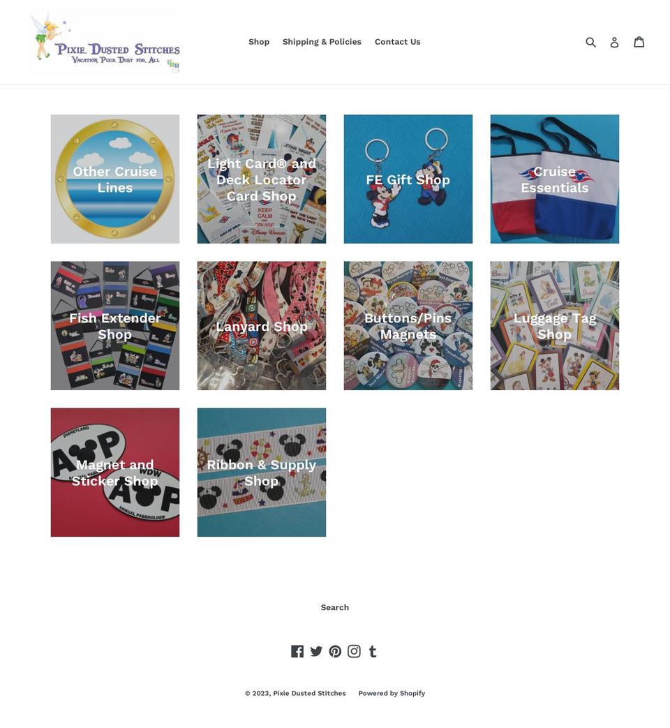 pixie-dusted-stitches.com — Shopify storefront screenshot