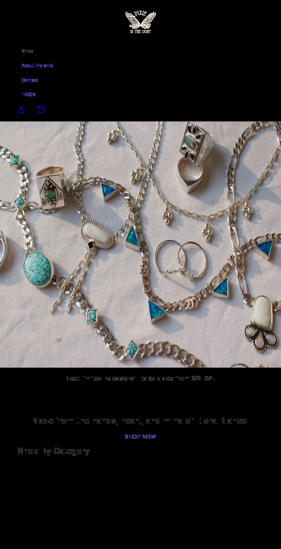 pixieinthedust.com shopify website screenshot