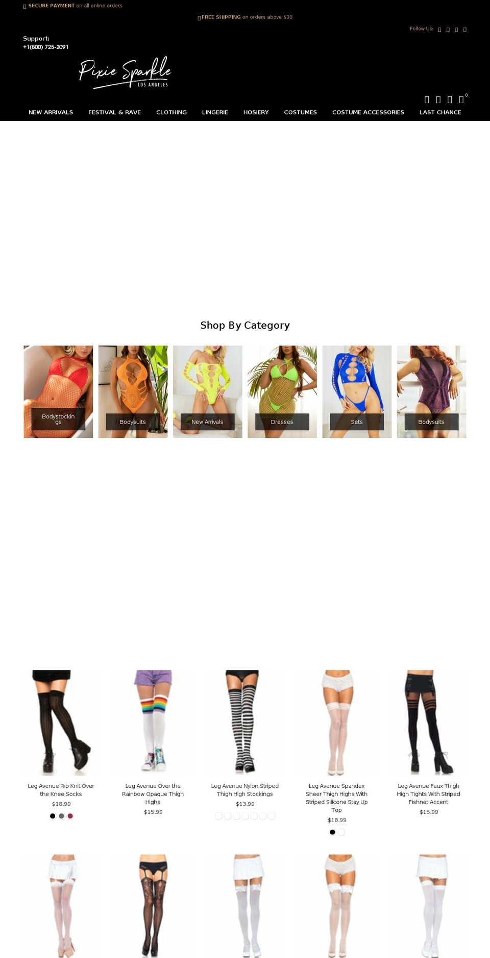 pixiesparkleshop.com — Shopify storefront screenshot