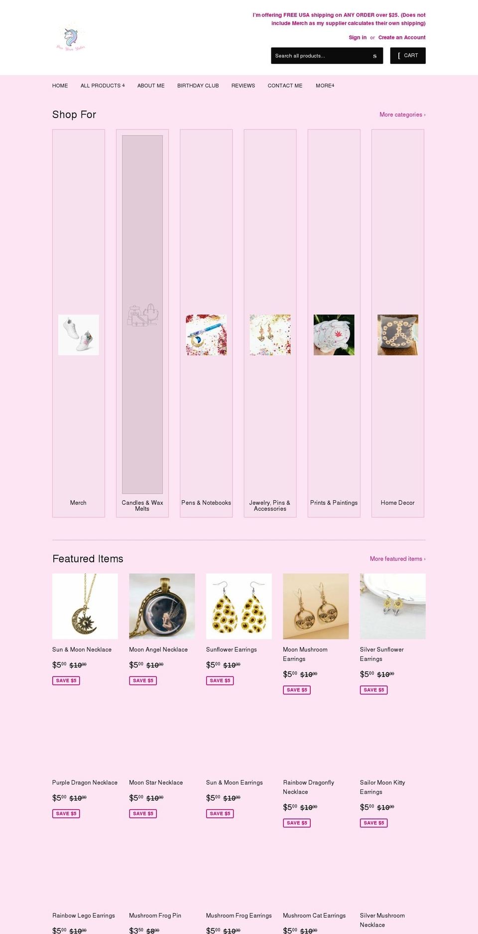 pixiestormstudios.com shopify website screenshot