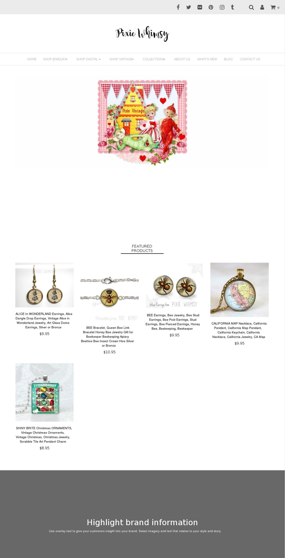 pixiewhimsy.com — Shopify storefront screenshot