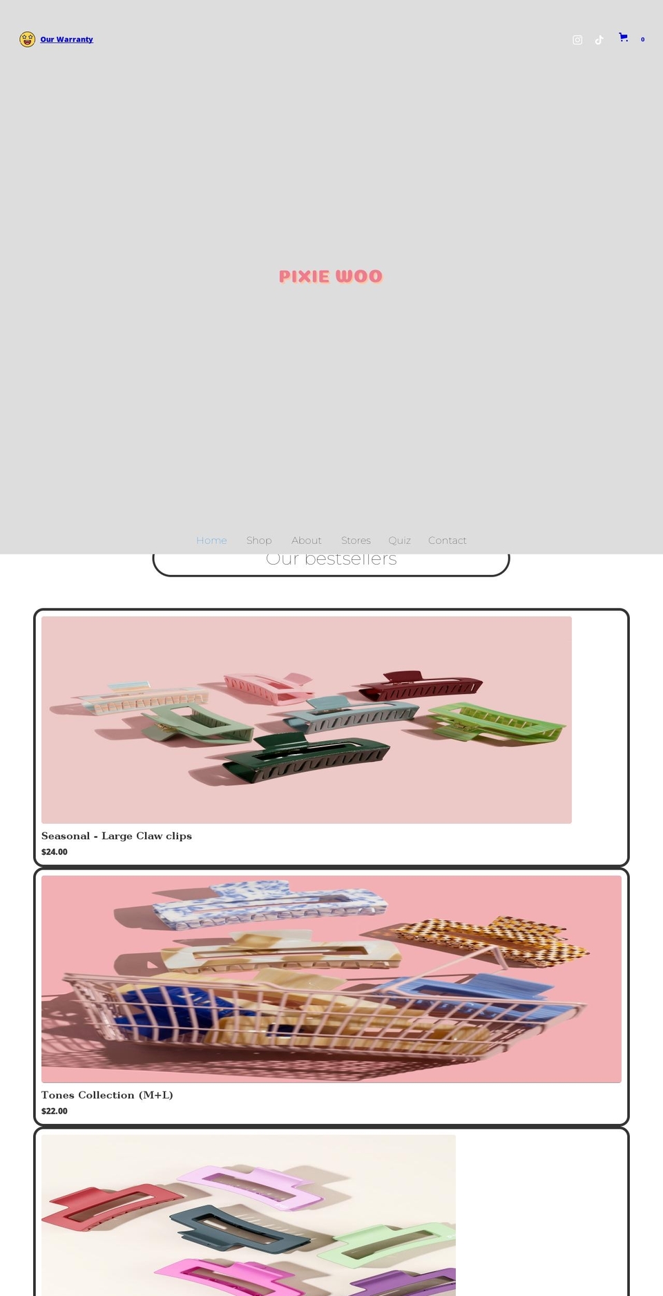 pixiewooshop.com shopify website screenshot