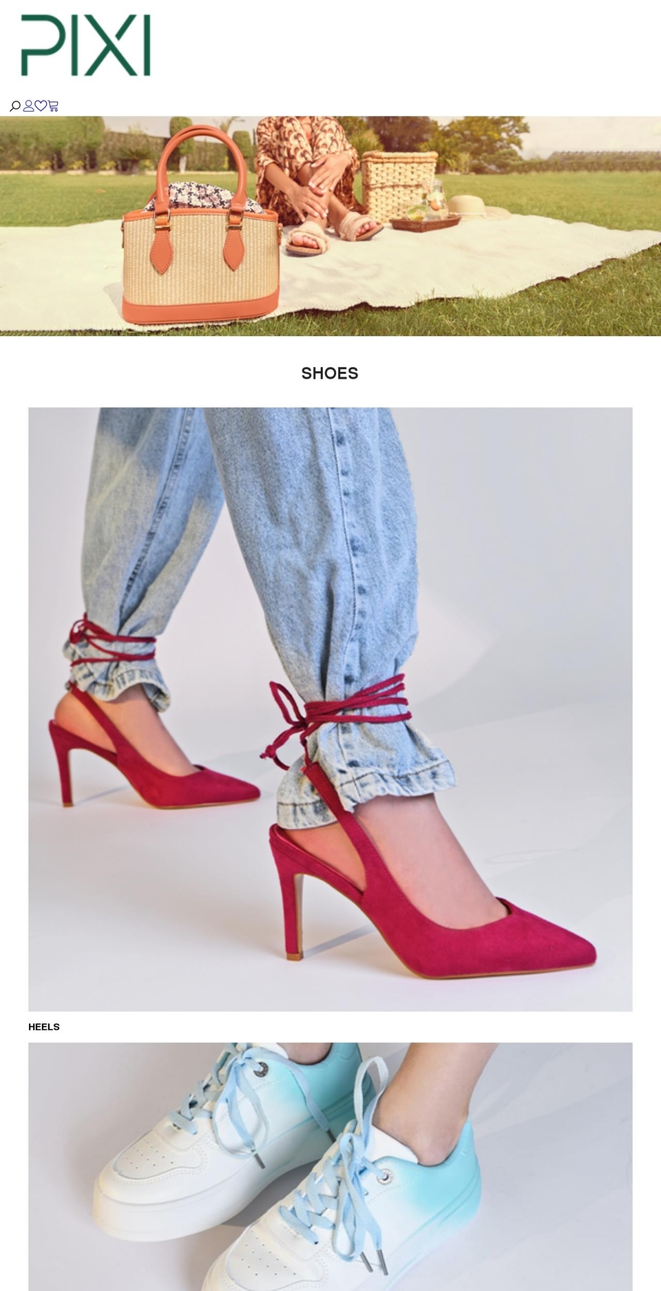 pixishoes.com shopify website screenshot