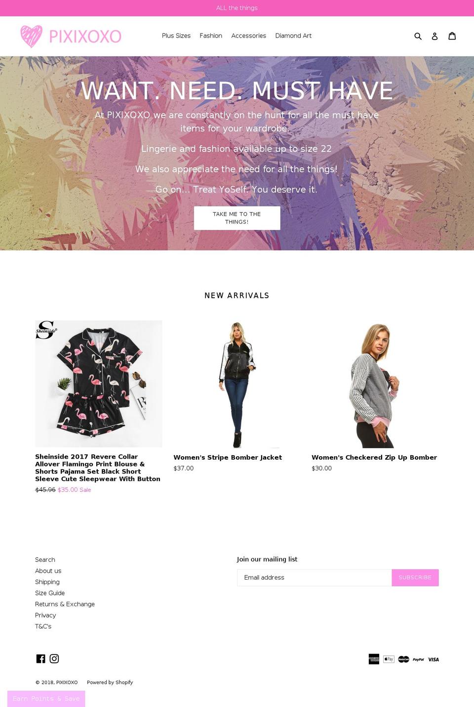 pixixoxo.com — Shopify store on .com