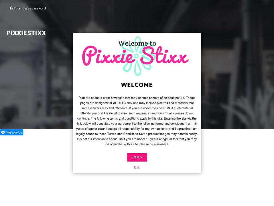 pixxiestixx.com — Shopify storefront screenshot