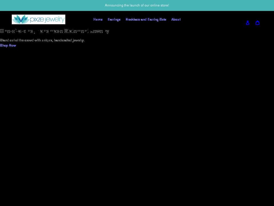 pixzejewelry.com shopify website screenshot