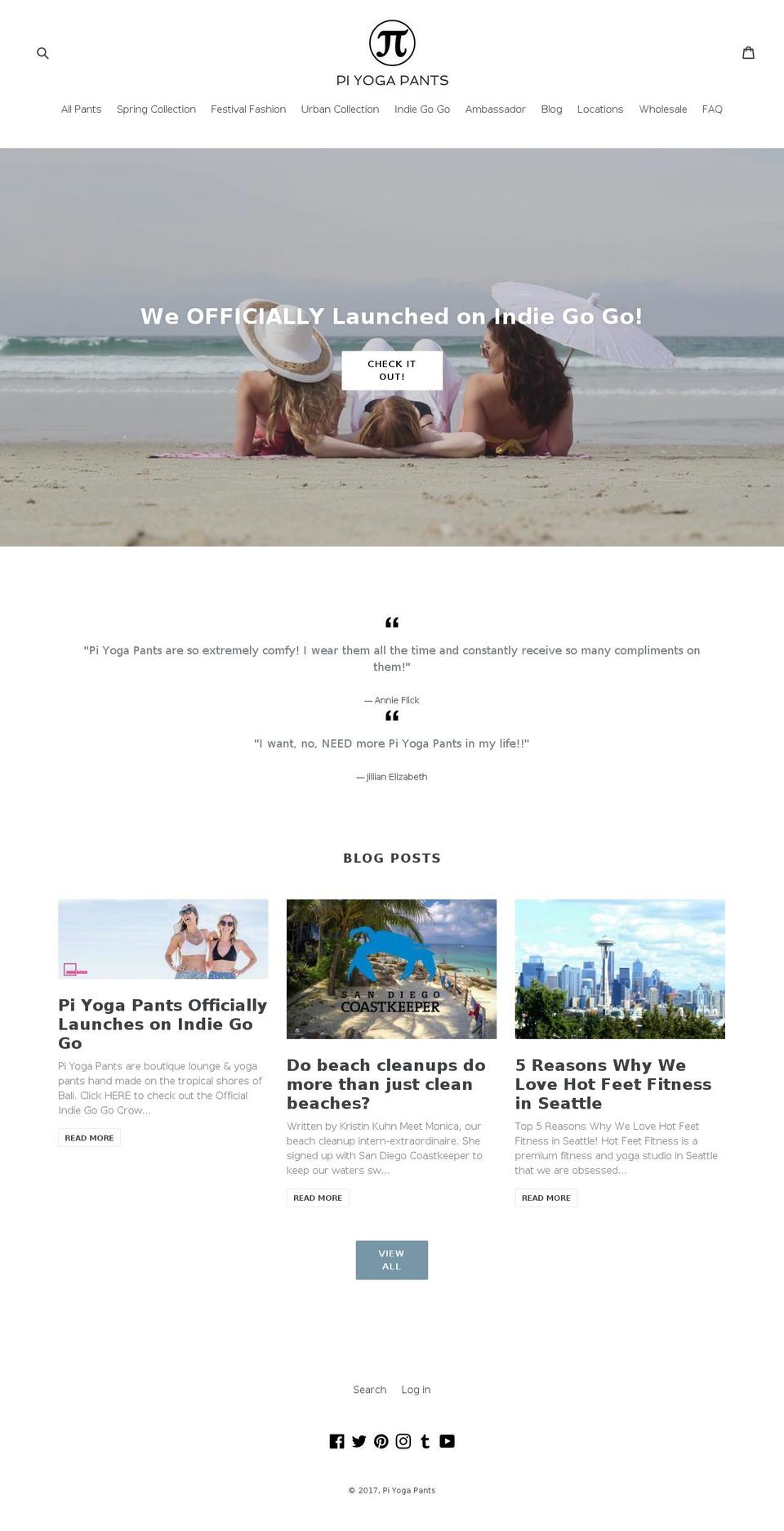 piyogapants.com shopify website screenshot