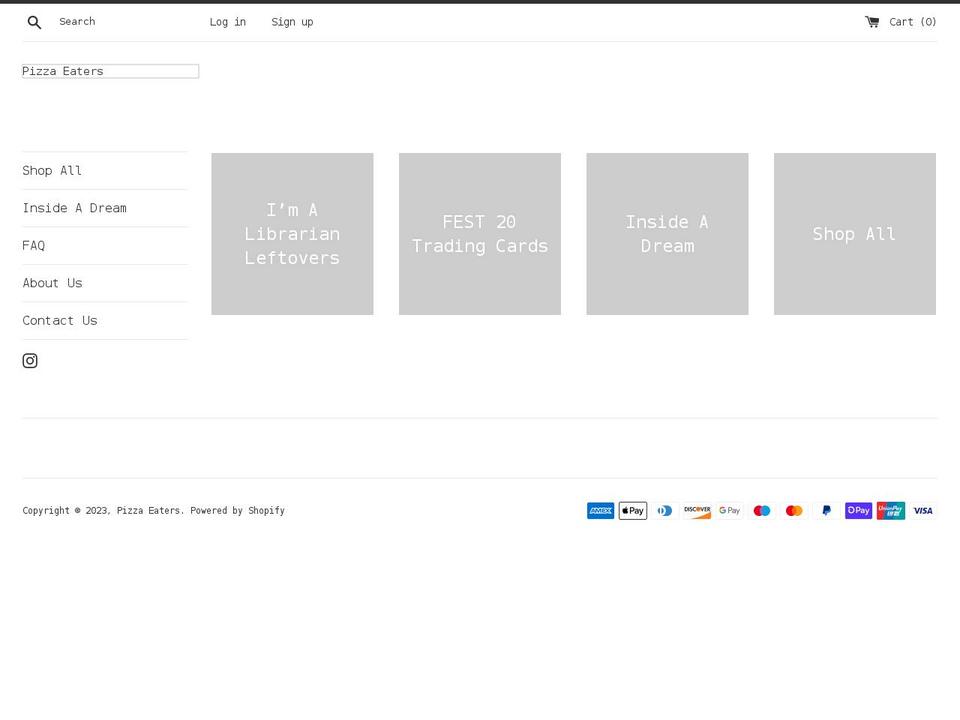pizza-eaters.com shopify website screenshot