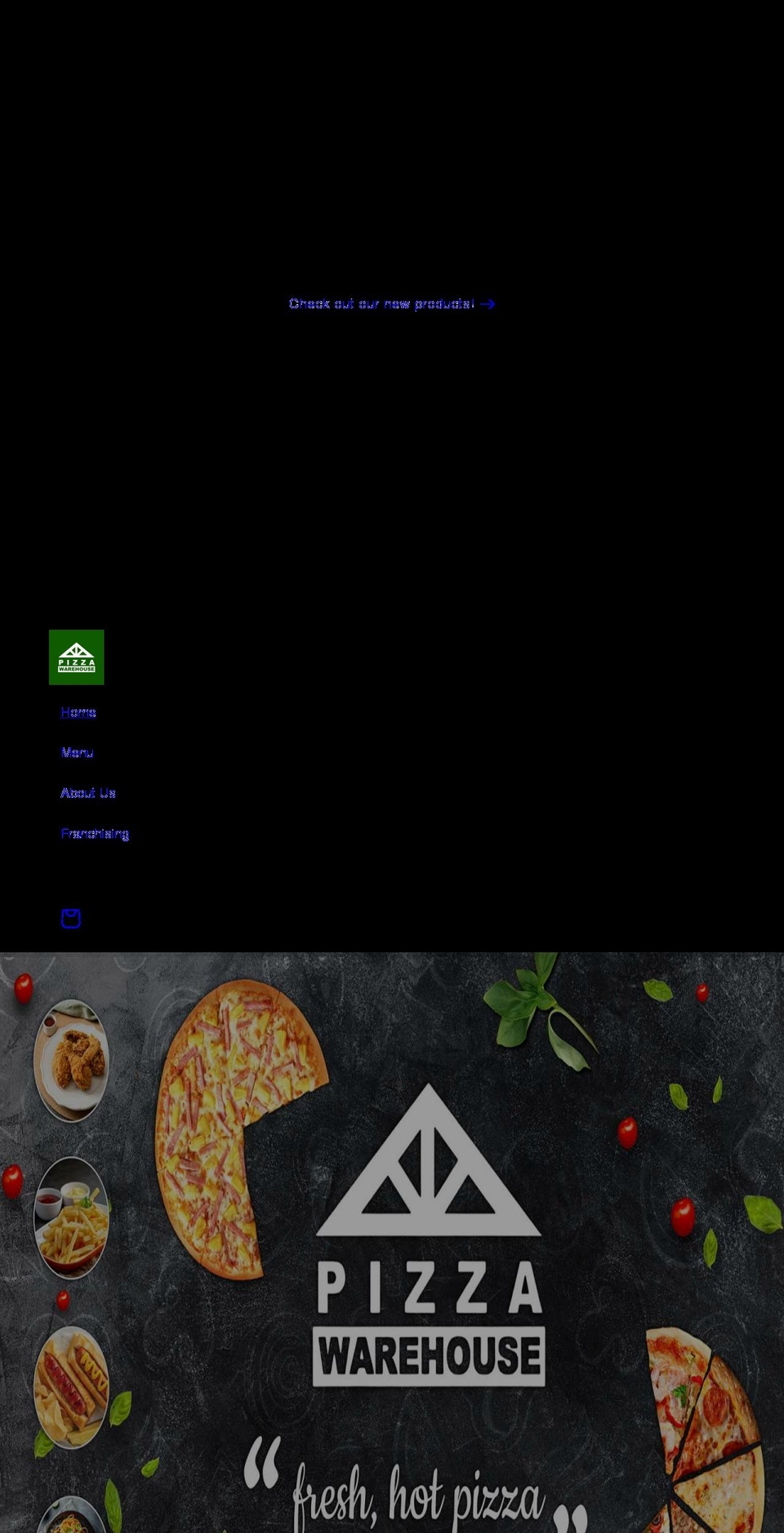 pizza-warehouse.com shopify website screenshot