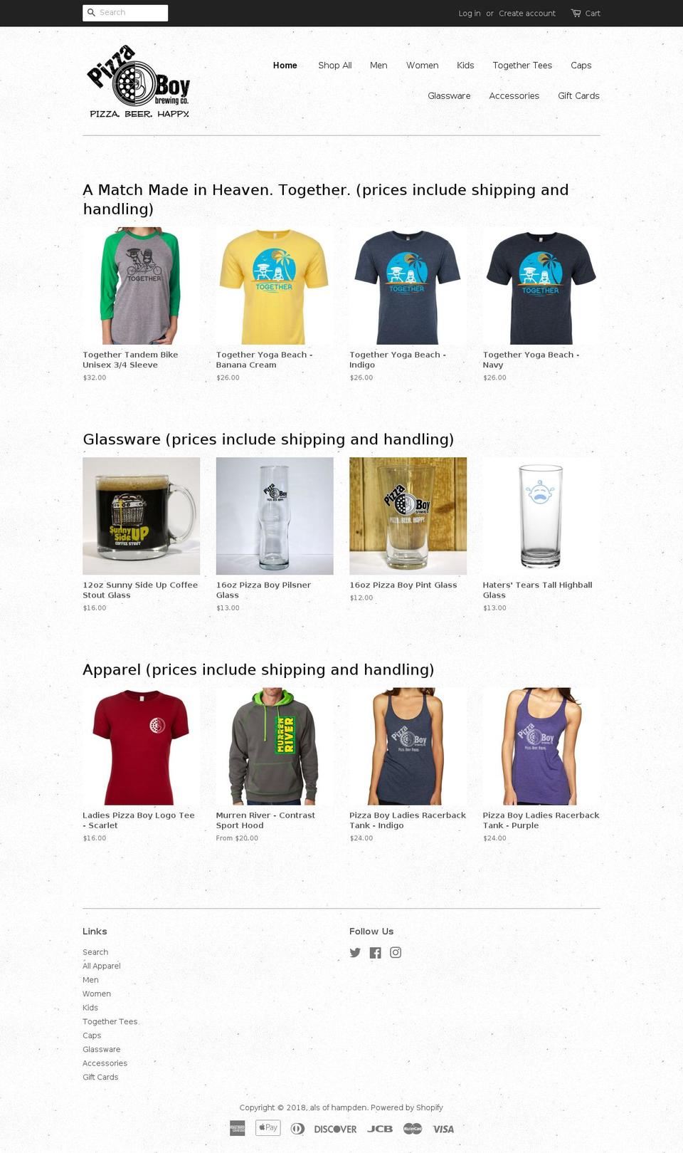 pizzaboyshop.com — Shopify storefront screenshot