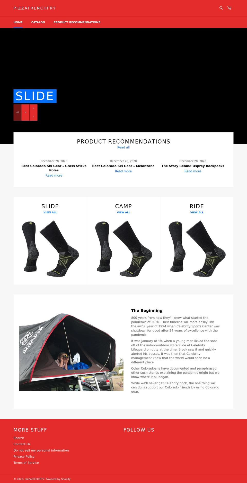pizzafrenchfry.com shopify website screenshot