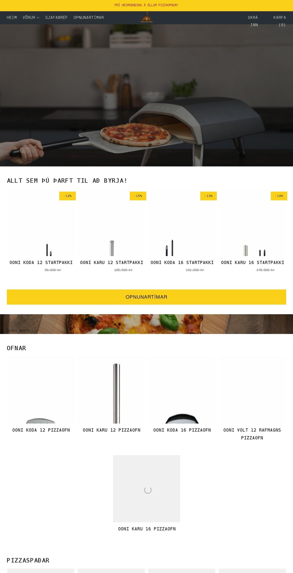 pizzaofnar.is shopify website screenshot