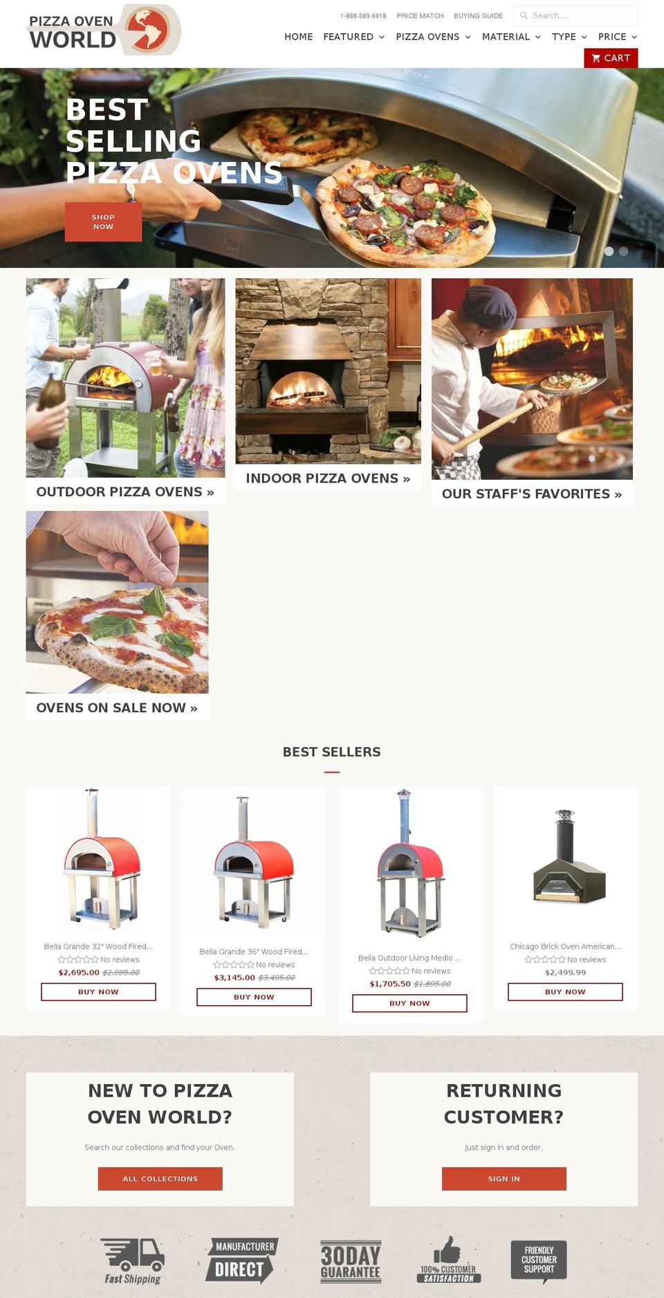 DSL Premium Shopify theme site example pizzaovenworld.com