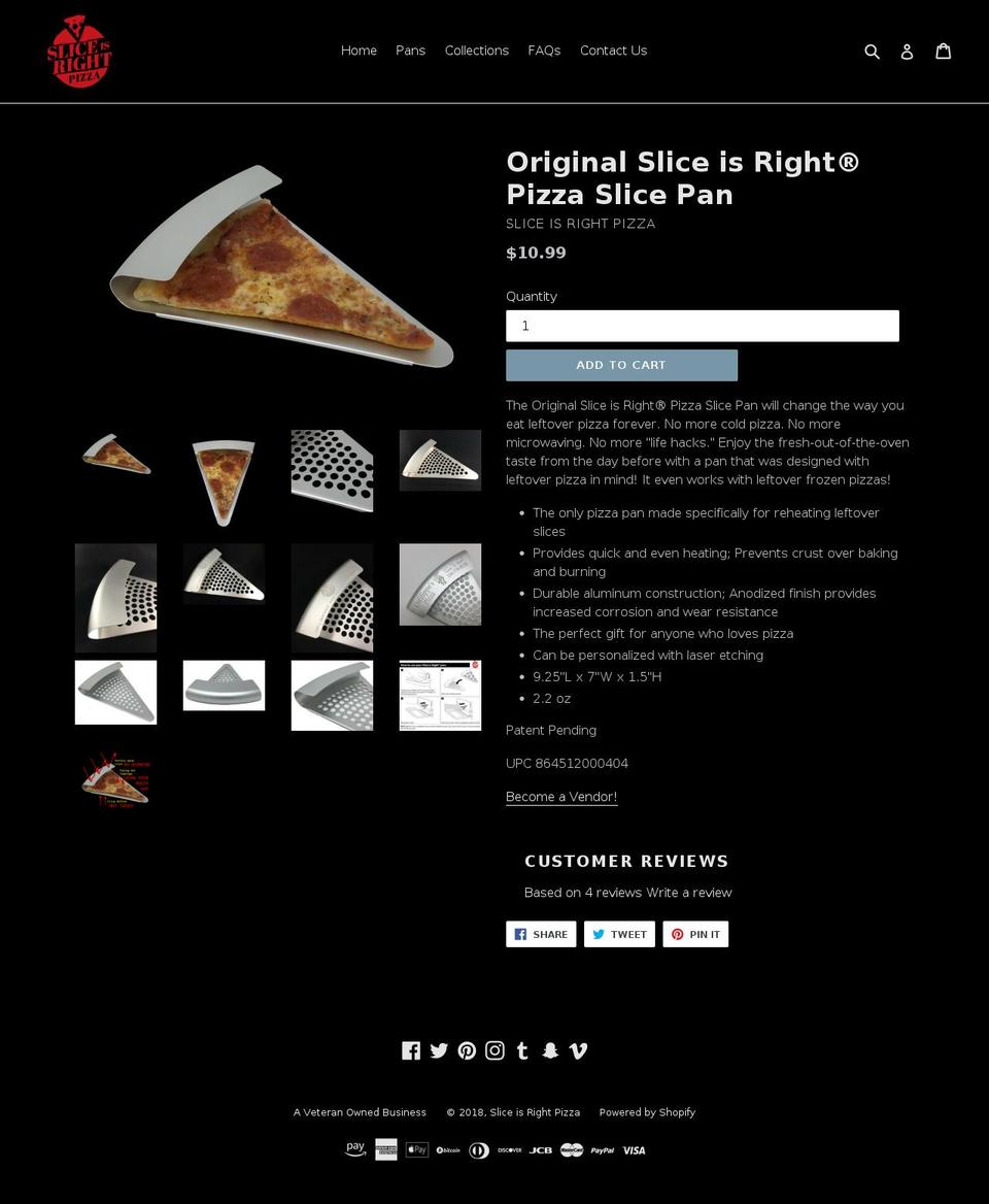 pizzaslicepan.com — Shopify storefront screenshot