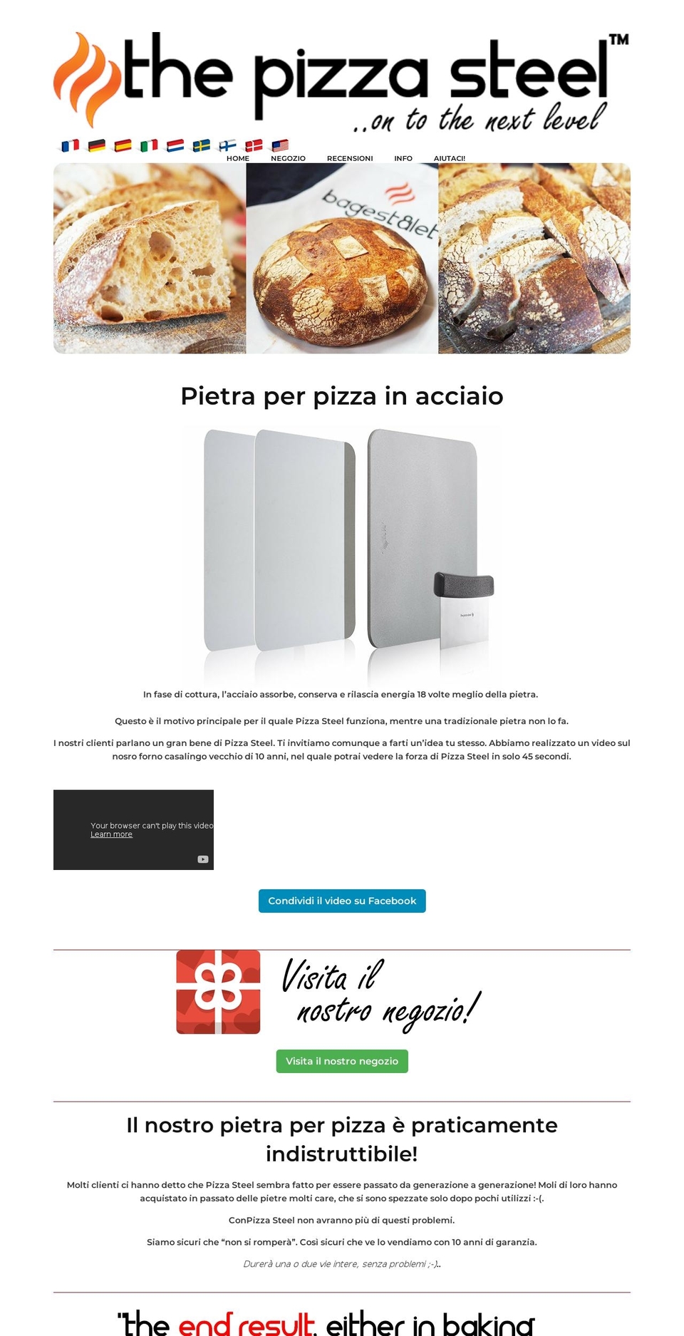 pizzasteel.it shopify website screenshot