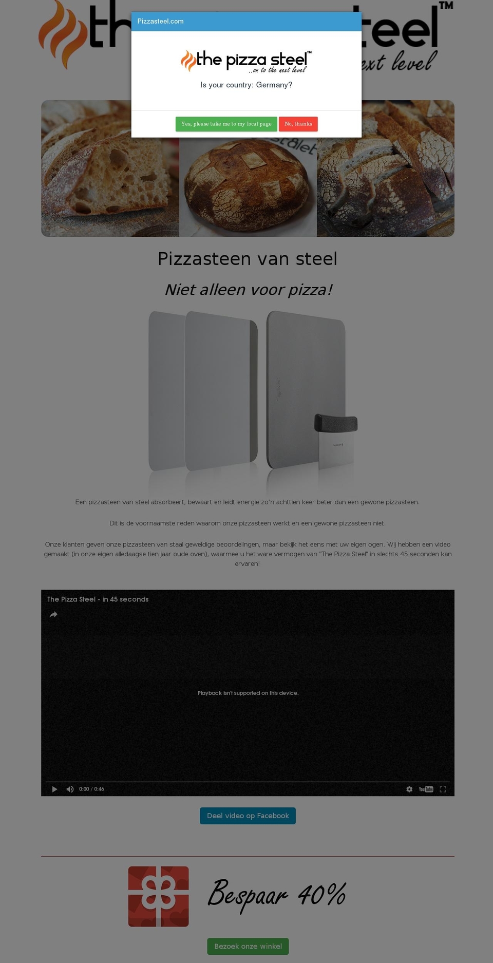 pizzasteel.nl shopify website screenshot