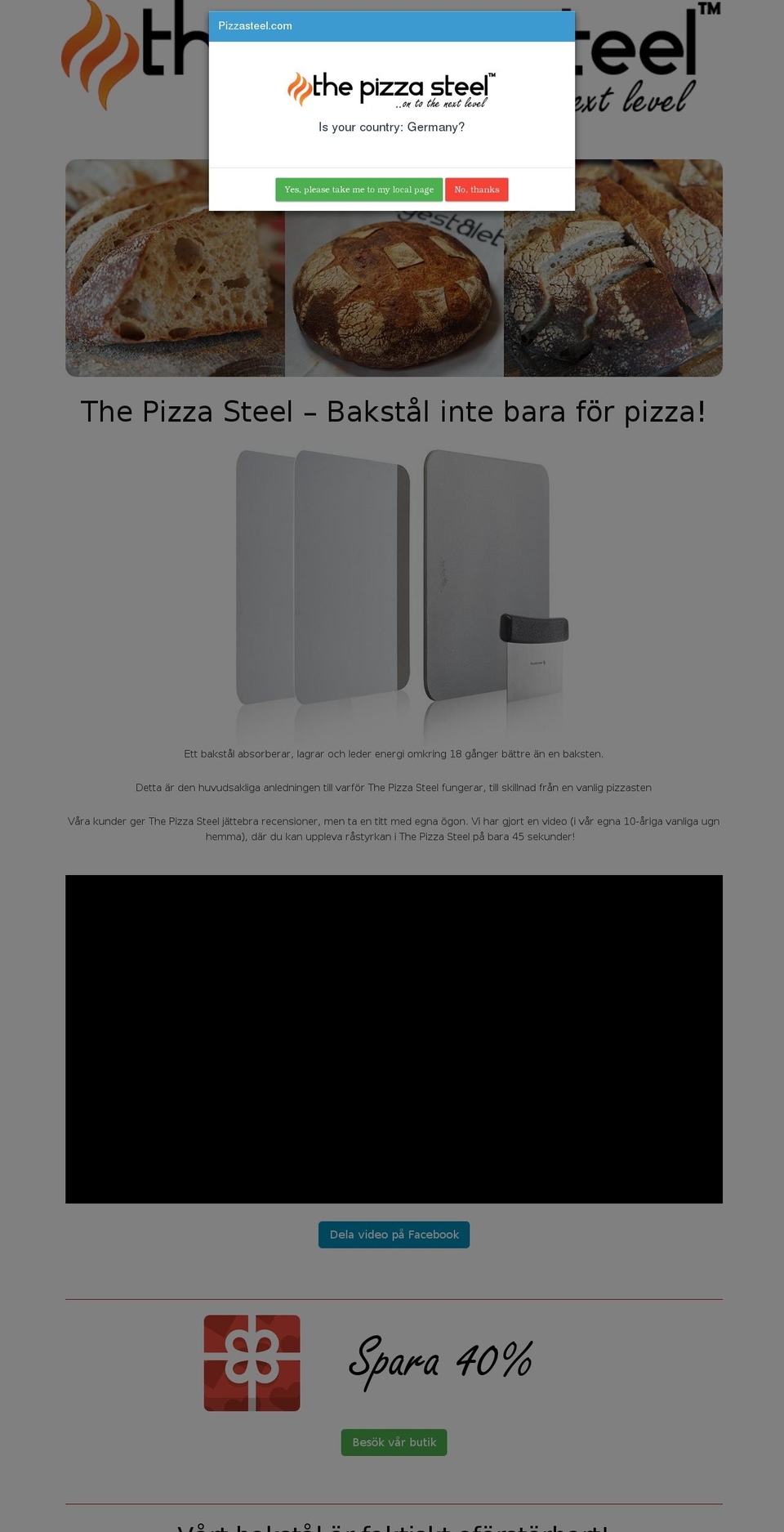 pizzasteel.se shopify website screenshot