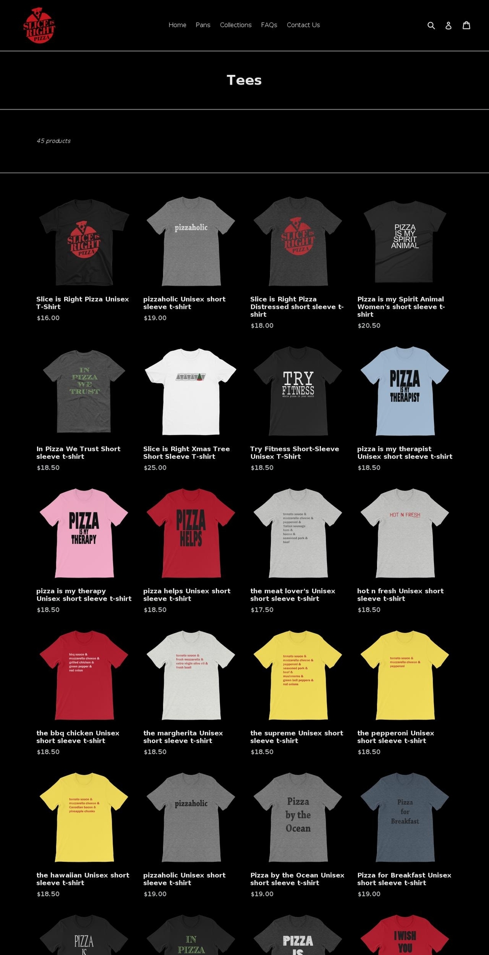 pizzayoursoul.com — Shopify storefront screenshot