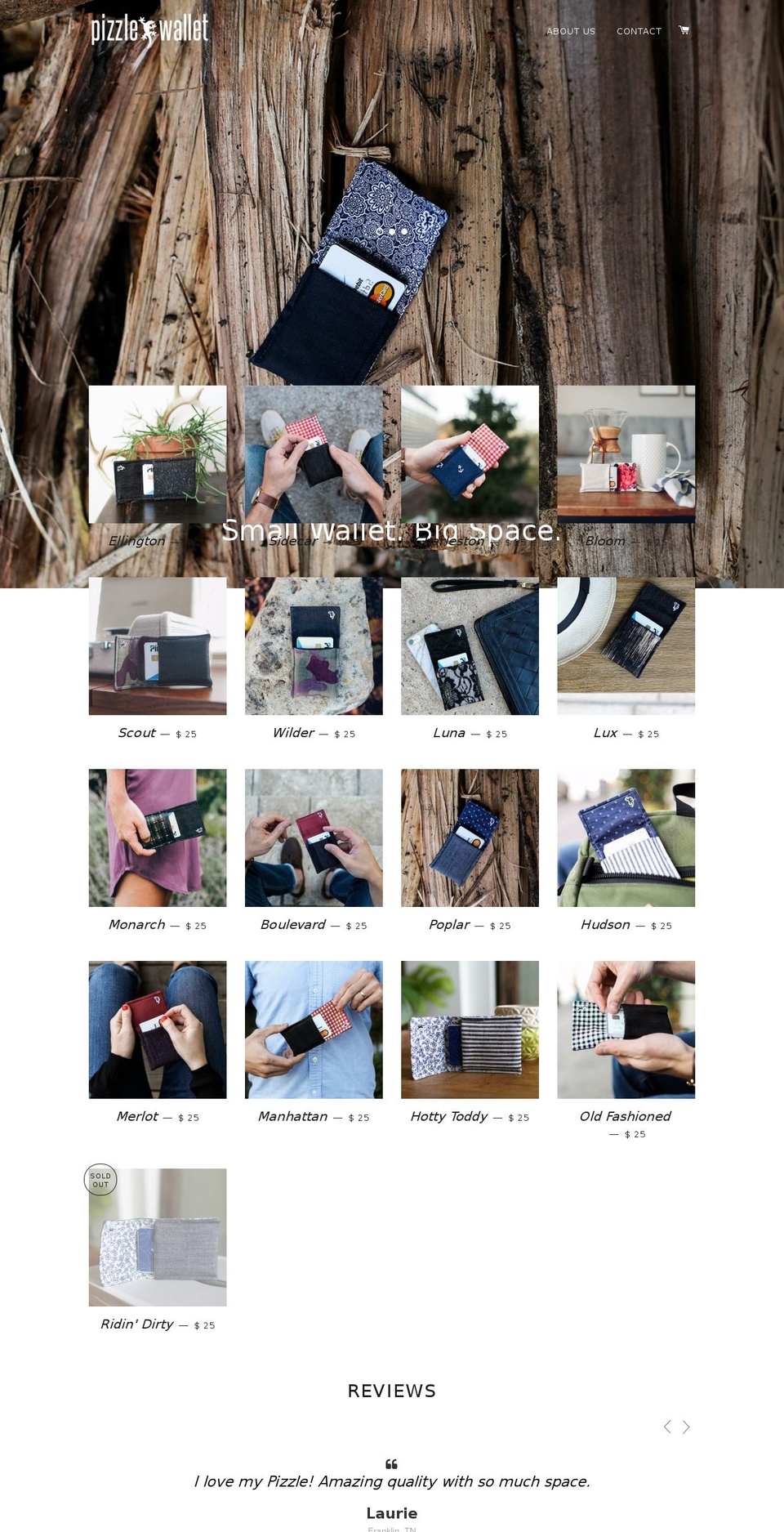 pizzlewallet.com shopify website screenshot