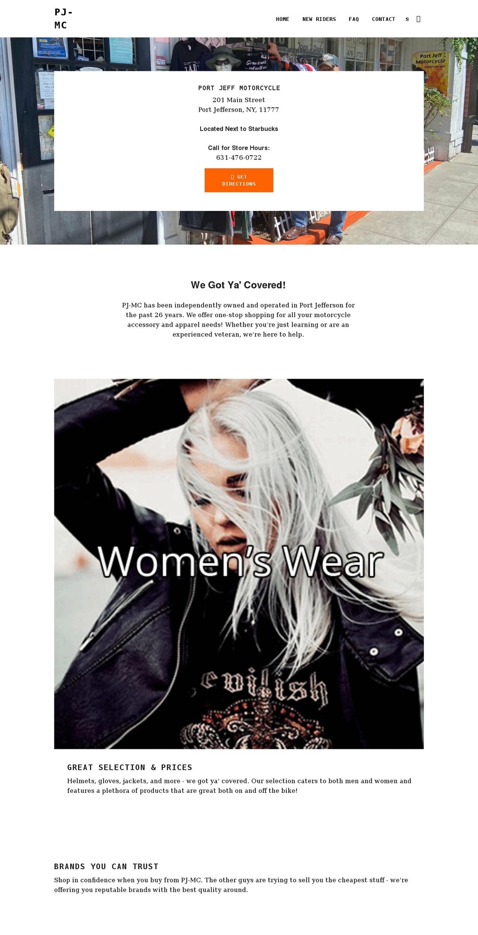 pj-mc.com shopify website screenshot