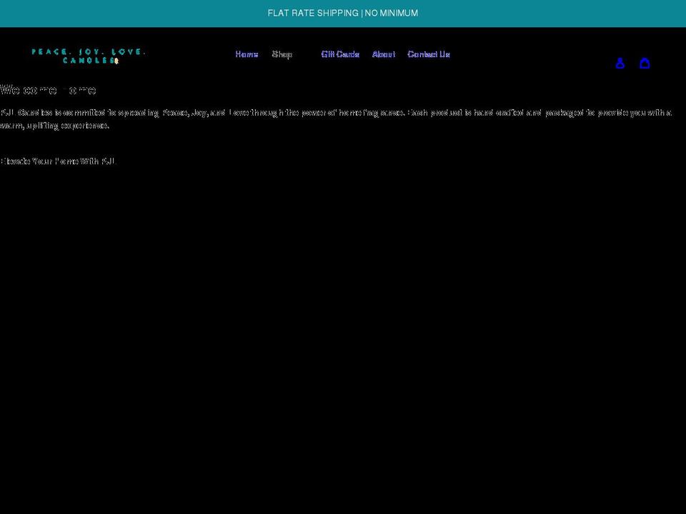 pjlcandles.com shopify website screenshot