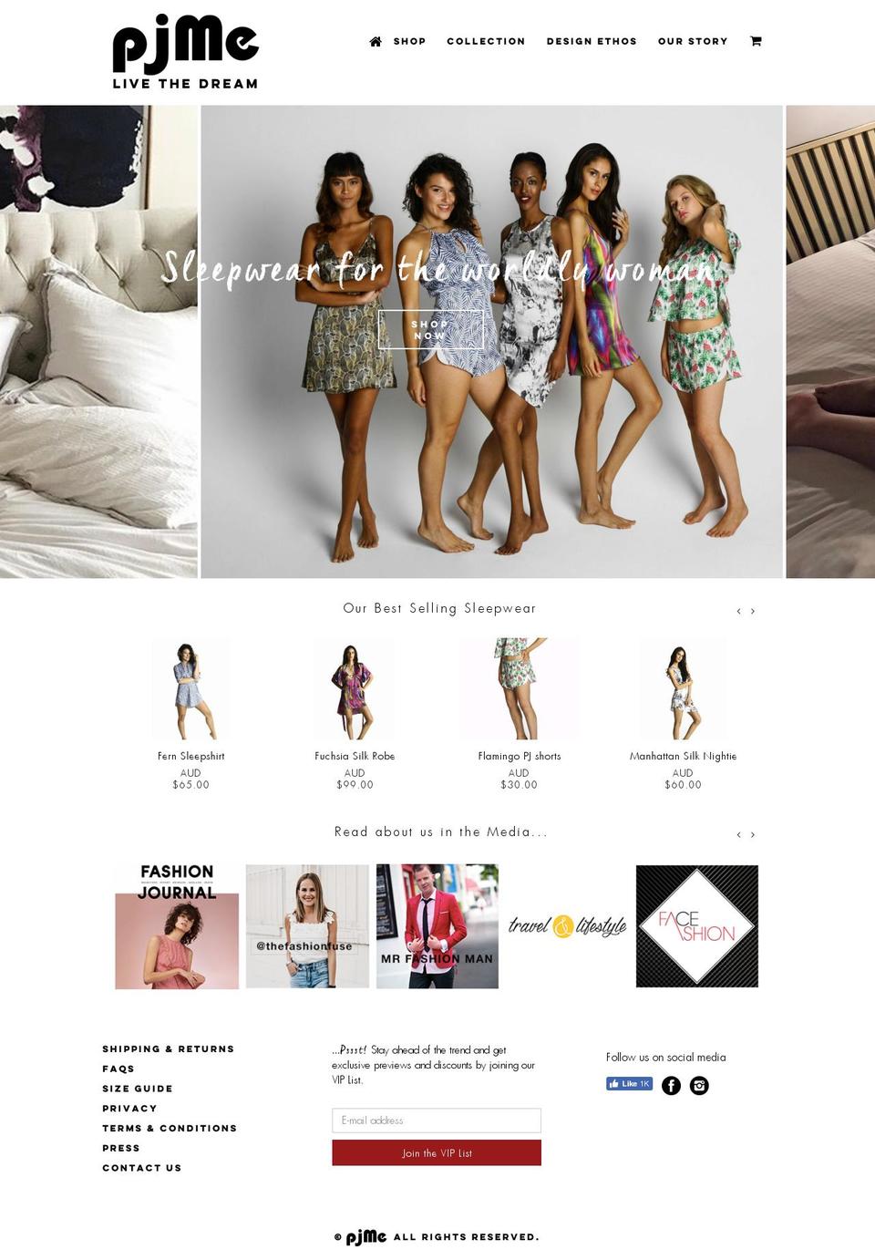 pjme.co shopify website screenshot