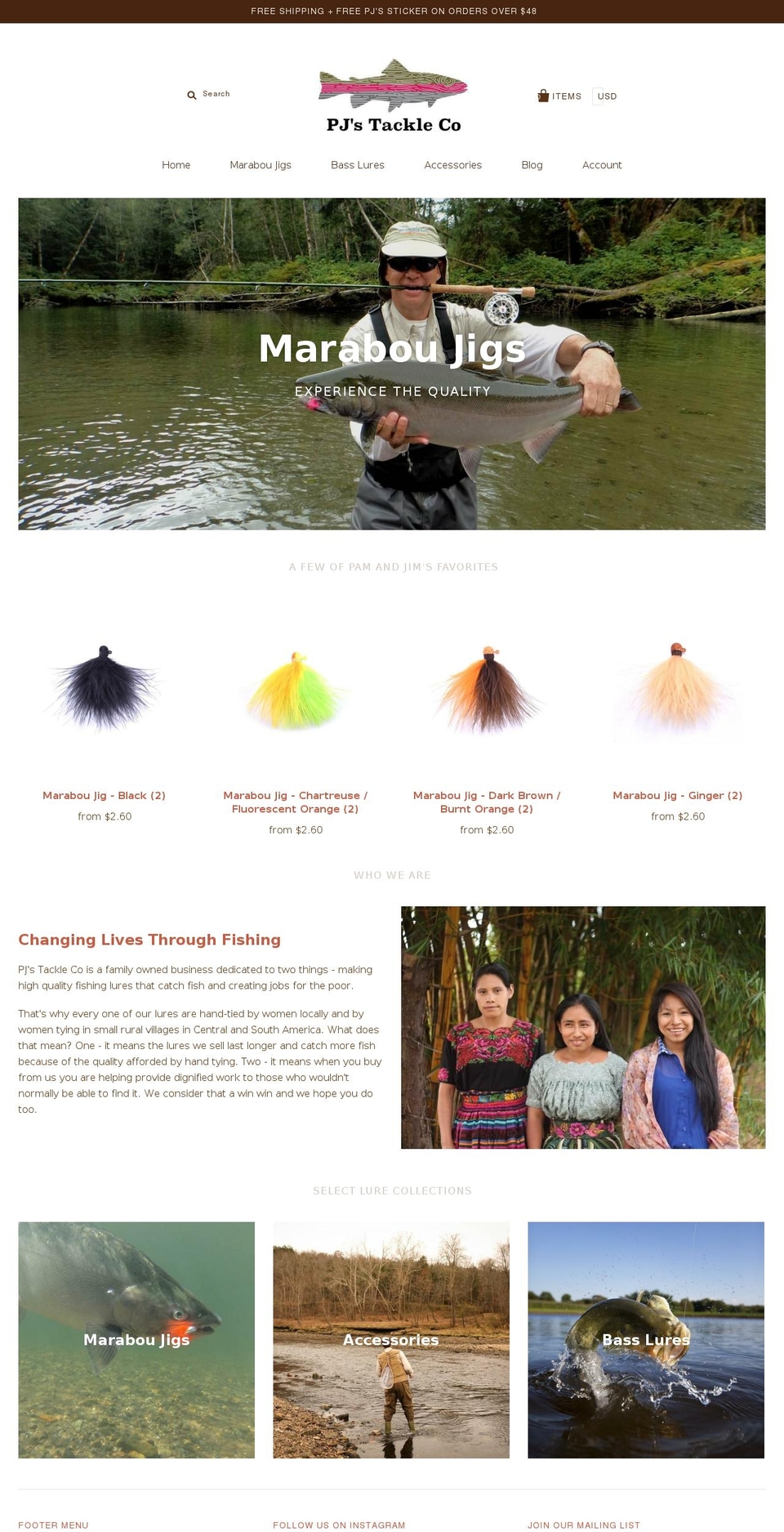 pjstackleco.com shopify website screenshot