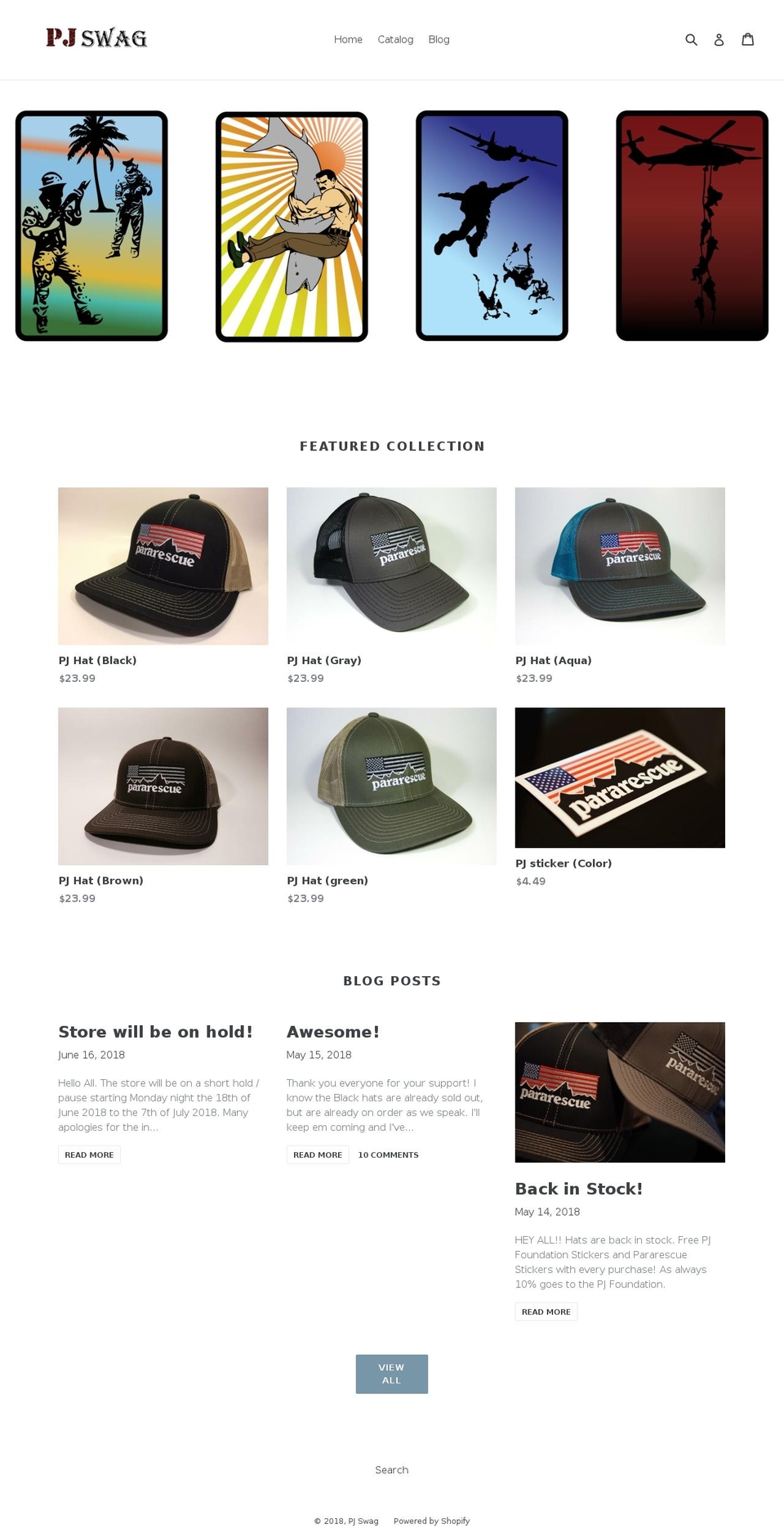 pjswag.com — Shopify storefront screenshot