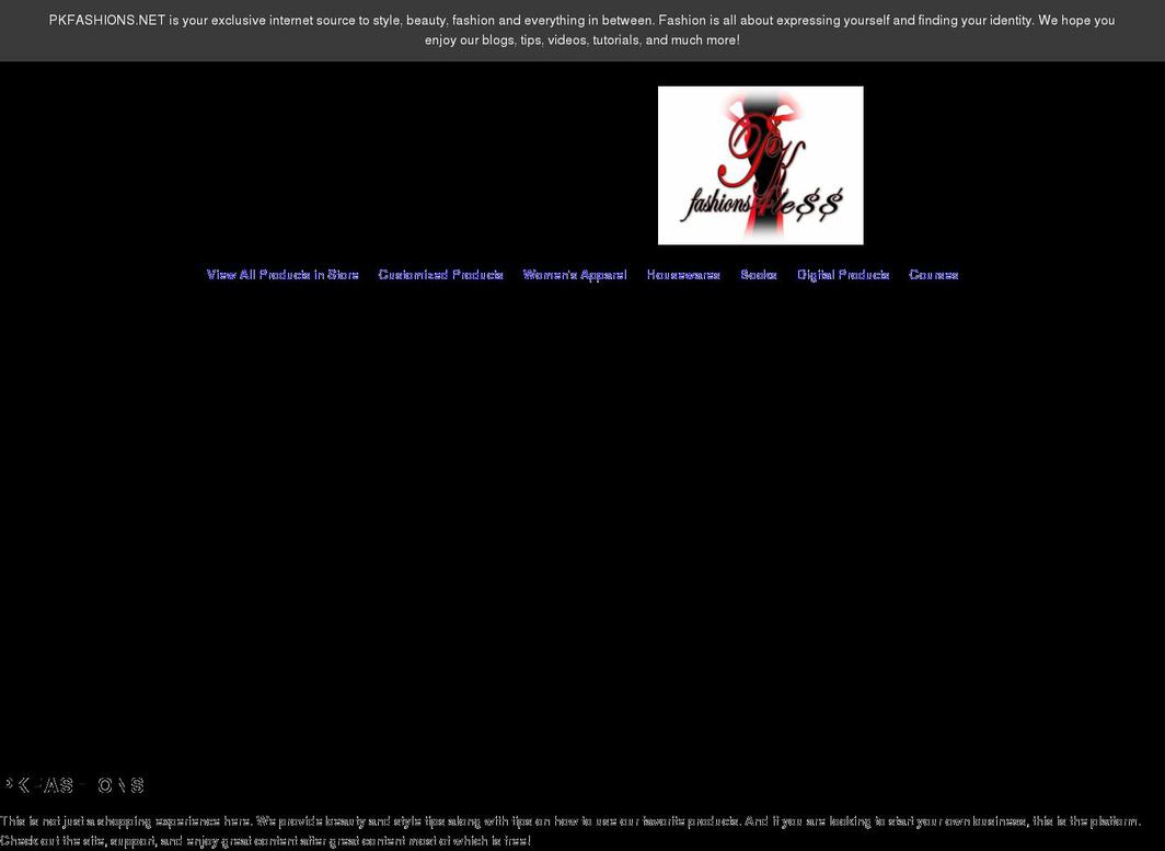 pkfashions.net shopify website screenshot