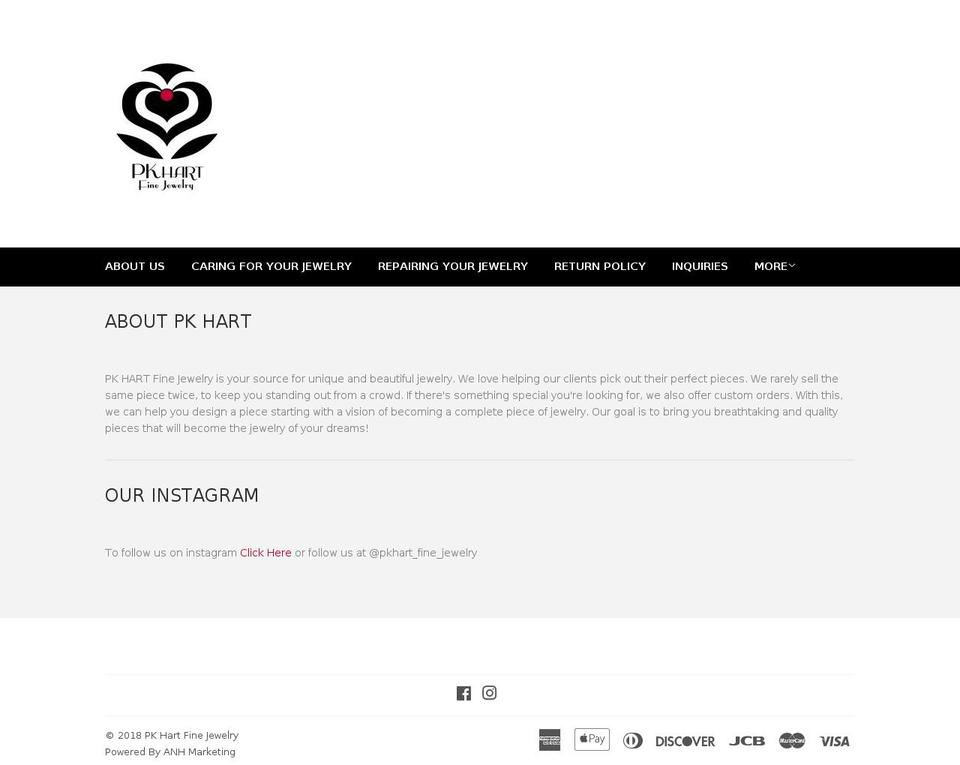 Jewel Shopify theme site example pkhartjewels.com