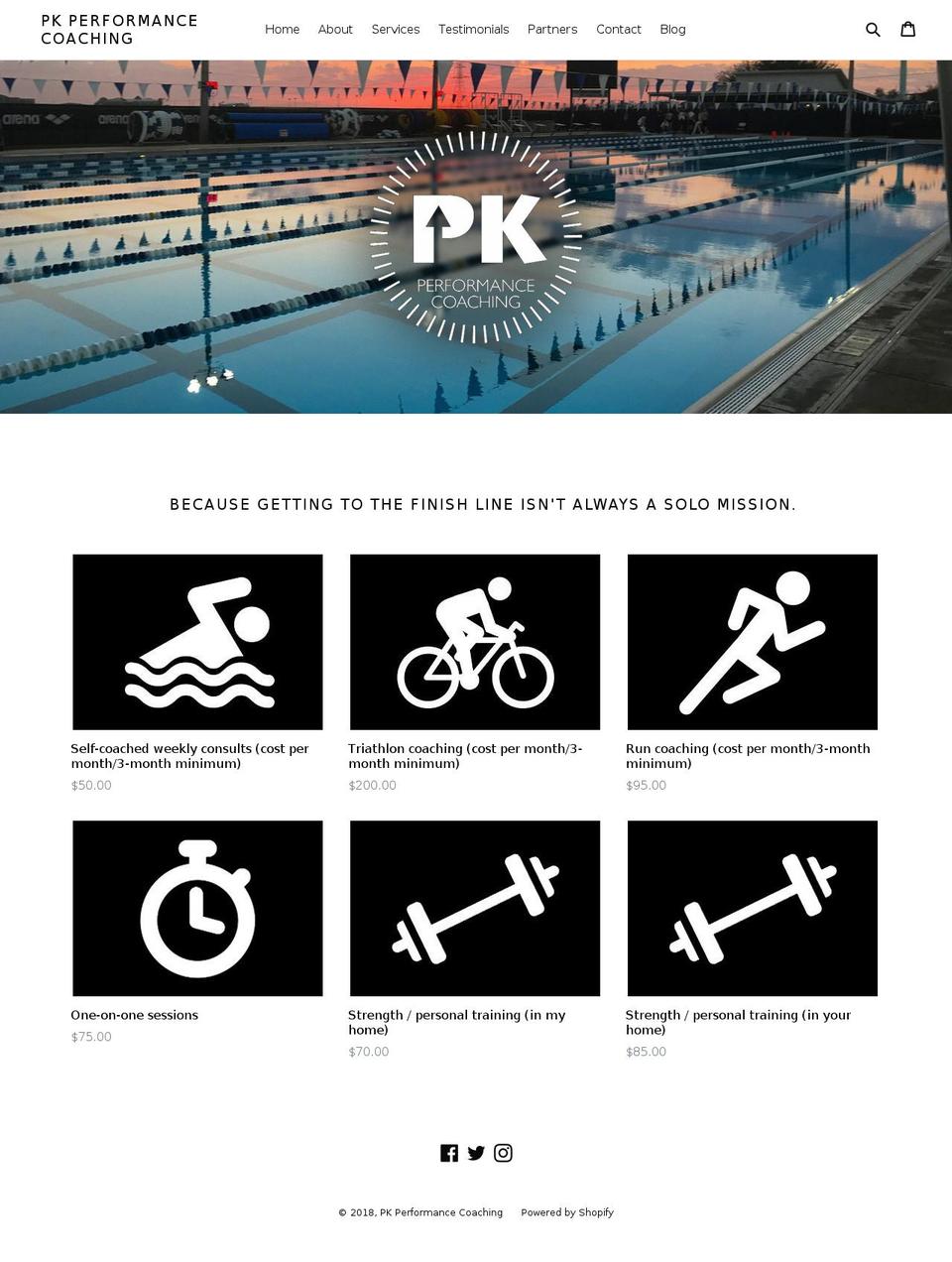 pkperformancecoaching.com shopify website screenshot