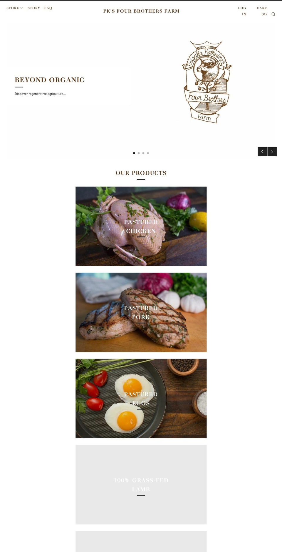 pksfourbrothersfarm.com — Shopify storefront screenshot